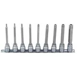 KS Tools 3/8 Bit-Stecknuss-Satz, lang, 9-tlg., TB20-TB60 mit Stirnlochbohrung