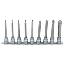KS Tools 3/8 Bit-Stecknuss-Satz, lang, 9-tlg., TB20-TB60 mit Stirnlochbohrung