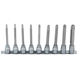 KS Tools 3/8 Bit-Stecknuss-Satz, lang, 9-tlg., TB20-TB60 mit Stirnlochbohrung