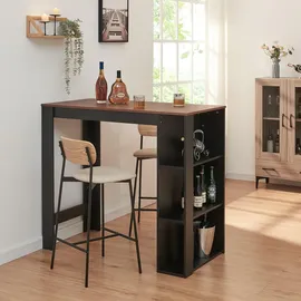[en.casa] Bartisch Danderyd 120 x 60 x 106 cm Schwarz/Walnussoptik