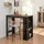 [en.casa] Bartisch Danderyd 120 x 60 x 106 cm Schwarz/Walnussoptik
