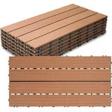 Tolletour 30 X 60cm Braun Terrassenfliesen 12 Stück Klickfliesen In Holzoptik, Wpc Fliese