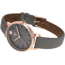 Tom Tailor 2100732 36 mm Kunstledergehäuse Roségold Sportarmband Grau