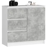 Akord Kommode AKORD JERRY 80 x 77 x 35 cm Weiß / Hellgrau