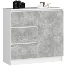 Akord Kommode AKORD JERRY 80 x 77 x 35 cm Weiß / Hellgrau