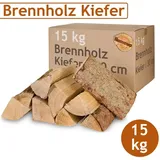 Flameup - Kiefer Brennholz Kaminholz 15 kg Holz Für Ofen und Kamin Kaminofen Feuerschale Grill Feuerholz 30 cm Holzscheite Wood Kammergetrocknet