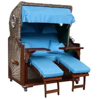 WebaVita Strandkorb Bali Mahagoni Türkis