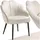 Tectake Cocktailsessel Samt 66 x 80,5 x 62 cm Creme/Schwarz