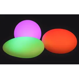 Buri Kugelleuchte Solar-LED 30 cm 2er Set weiß