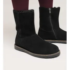Birkenstock für Damen. 1030242 Uppsala Zip Shearling Lederstiefel schwarz (39), Wohnung, Reißverschluss, Lässig