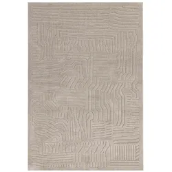 Kadima Design Teppich Strukturiert Skandinavisch | 200x290cm, Gesamthöhe 1,7cm | Taupe | Komfortabel & Langlebig | Hoch-Tief-Effekt | EDEN-Carlisle