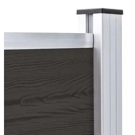 vidaXL WPC Zaunelement 175 x 105 cm schwarz