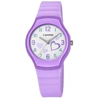 Calypso Mädchen Analog Gesteppte Daunenjacke Uhr mit Kunststoff Armband K5806/3 - Lila/Weiß