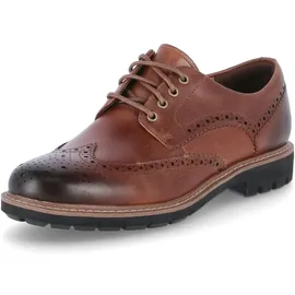 CLARKS Herren Batcombe Wing Derbys, Braun (Dark Tan Lea), 40 EU