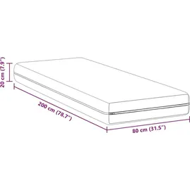 vidaXL Taschenfederkernmatratze mit Kokosnusschicht 80 x 200 cm