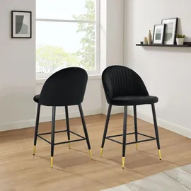 LEONIQUE Bistrostuhl LEONIQUE "Embrosse", schwarz, B:48cm H:96cm T:55cm, Stoff, Stühle, Bistrostuhl, mit Sitz und Rücken gepolstert, in schönem Velourstoff, Sitzhöhe 65 cm