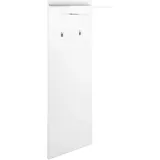 byLIVING Wandpaneel JAKOB / Garderoben-Paneel in Weiß mit Melamin-Beschichtung / Kleiderstange, 2 Haken und Regal / Platzsparende Wandgarderobe / Garderoben-Set / B 48, H 140, T 28 cm, 93667