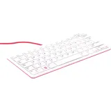 Raspberry Pi Tastatur Englisch, QWERTY Weiß, Rot USB-Hub