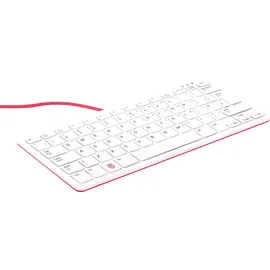 Raspberry Pi Tastatur Englisch, QWERTY Weiß, Rot USB-Hub