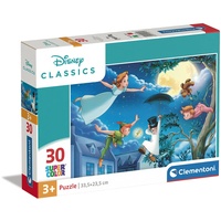 CLEMENTONI 20279 Supercolor Disney Classics-Puzzle 30 Teile Ab 3 Jahren, Buntes Kinderpuzzle Mit Besonderer Leuchtkraft & Farbintensität, Geschicklichkeitsspiel Für Kinder