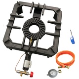 fontron ltd. GB-29SD Hockerkocher Gaskocher Campingkocher mit Zündsicherung Gusseisen kocher