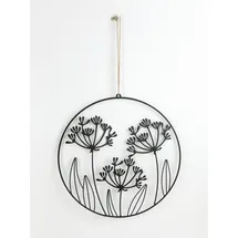 Trendline Aufhänger Metall Mit Nieten Blumen 47 X 1 X 30 Cm Schwarz Figuren