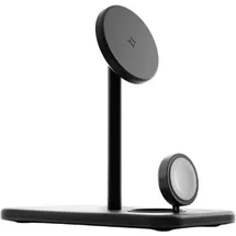 Twelve South HiRise 3 Deluxe 3-in-1 kabelloses Ladegerät 2024 – MagSafe Ladegerät 15W – Qi-es Ladegerät 7.5W – Schnellladegerät für Appl... - Schwarz