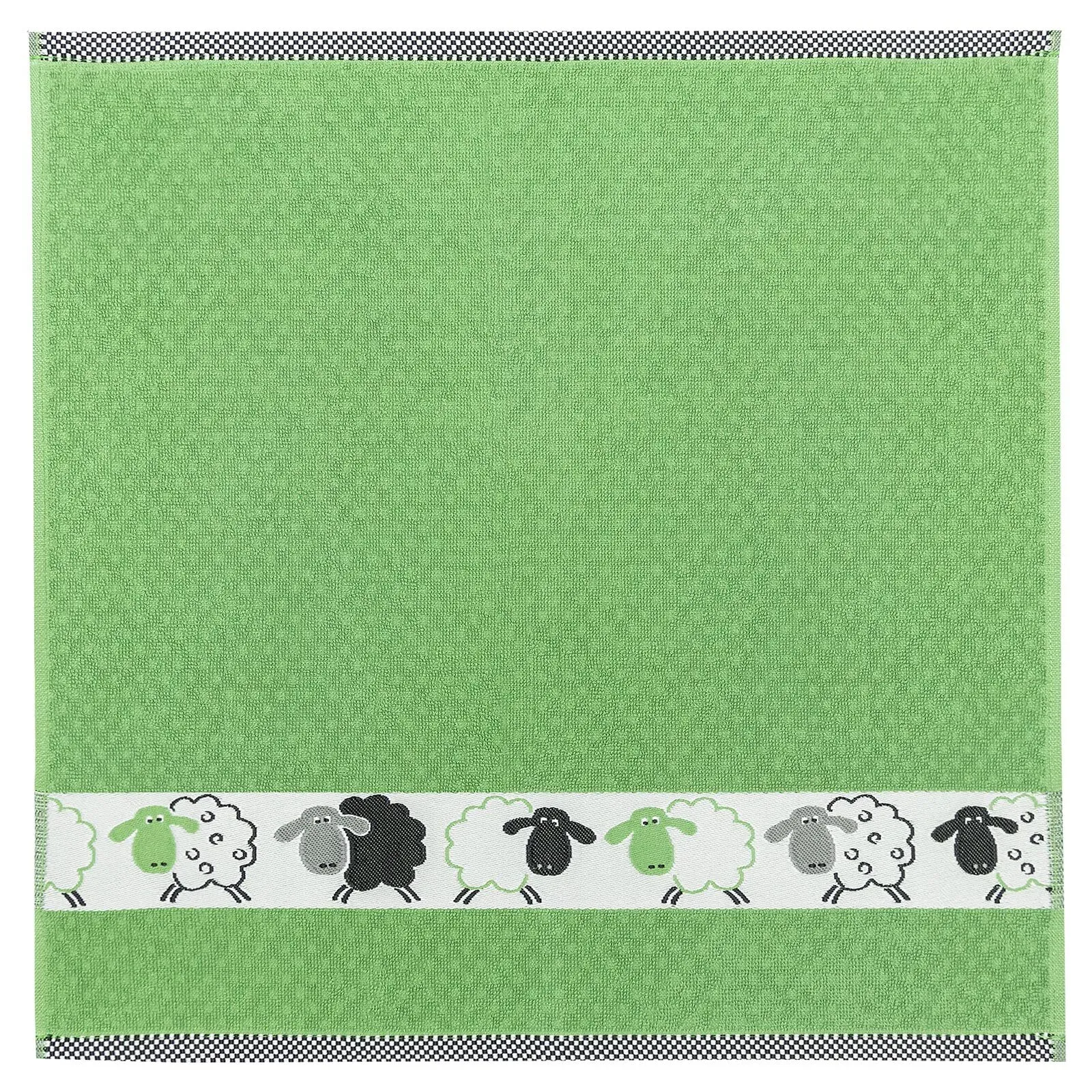 Kracht Küchen Textilien Schäfchen Baumwoll Küchentuch 50x50 cm grün 3er Pack - grün