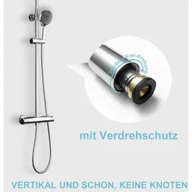 luxuskollektion Duschschlauch 3m Edelstahl Hochdruck Brauseschlauch Chrom