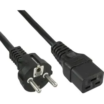 InLine Netzkabel 16A, Schutzkontakt gerade Kaltgerätestecker IEC320/C19, 1,5m