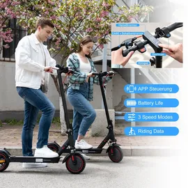 RCB EV85F Elektroroller, E-Scooter mit Straßenzulassung (ABE), 8,5 Zoll,400W Motor,MAX 20km/H,Dreistufige Getriebestellung,Faltbarer e Roller, APP-Steuerung, Max Belastung 120 kg,Doppelstoßdämpfer