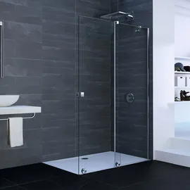 Hüppe Xtensa pure Gleittür mit festem Segment 140 x 200 cm Anti-Plaque XT0205069322