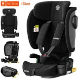 Daliya® Autokindersitz JOYMAX i-Size Auto-Kindersitz, ISOFIX, für Kinder 76-150 cm, 9-36 kg, ab: 1,5 Jahren, bis: 10 Jahre, ab: 76 cm, bis: 150 cm, (3-tlg), ISOFIX, Top Tether, faltbar, verstellbare Kopfstütze und Rückenlehne schwarz