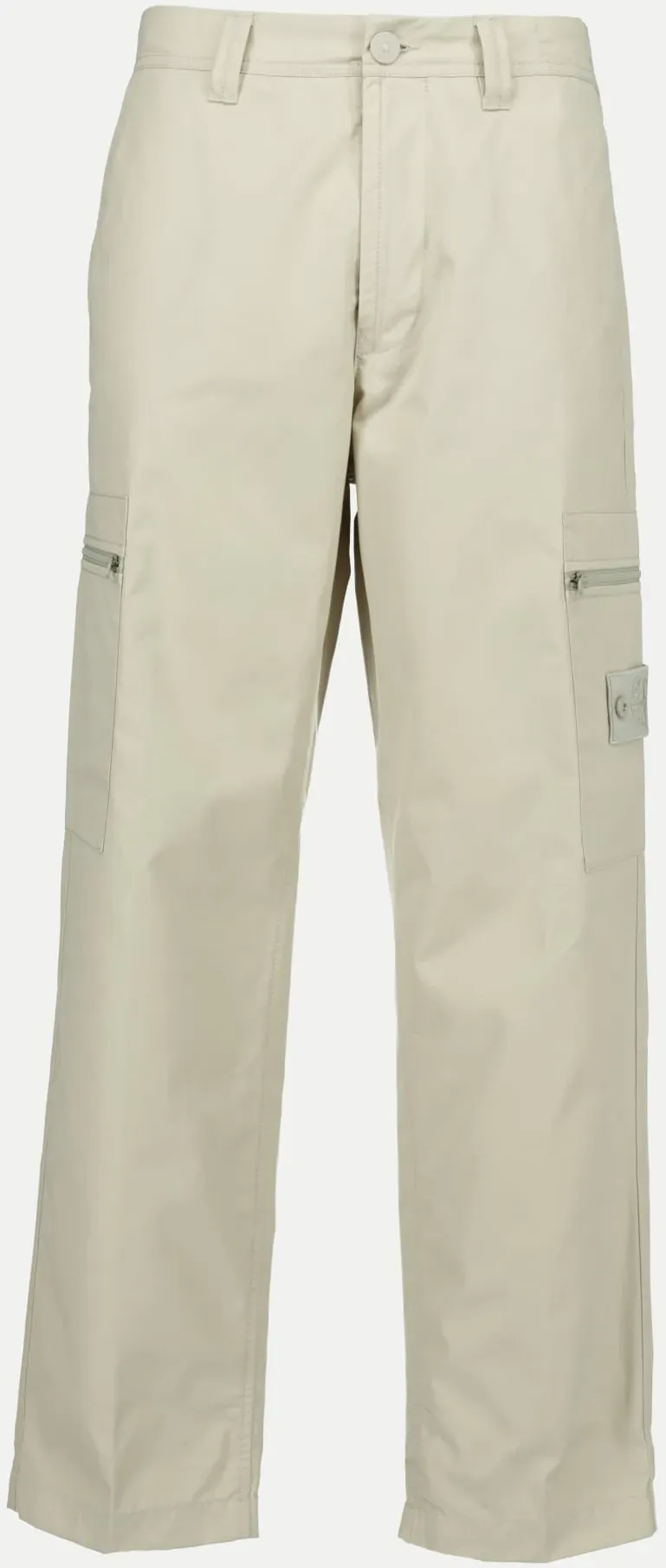 Weite Hose mit Patch Beige 32