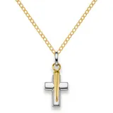 HOPLO Kreuzanhänger Anhänger Kreuz 585 Gold mit Kette 2,6 mm 585 Gold, Made in Germany