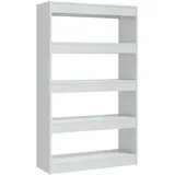 vidaXL Bücherregal/Raumteiler Hochglanz-Weiß 80x30x135cm Holzwerkstoff