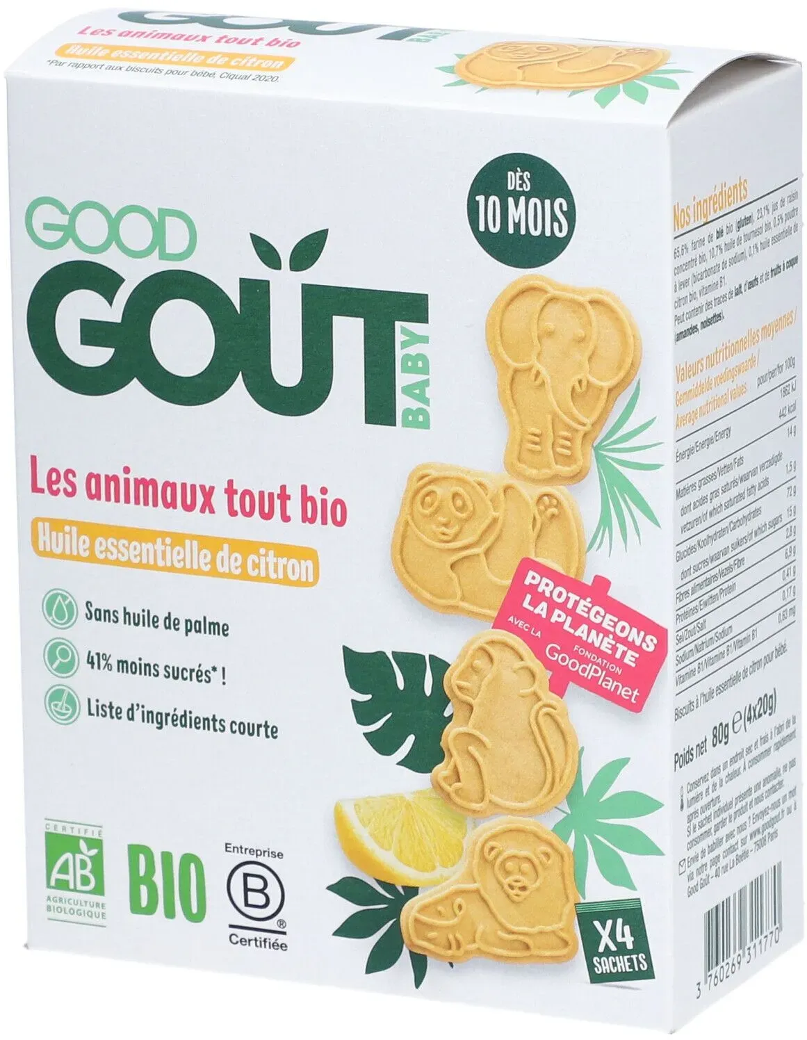GOODGOUT BISCUIT ANIMAUX CITR 80G 80 g