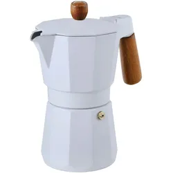 BERGNER - Natürlich mattweiße Kaffeemaschine für 6 Tassen aus Aluminium