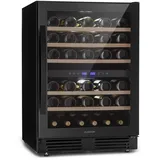 Klarstein Freistehender Weinkühlschrank 2 Zonen, Getränkekühlschrank Klein, Kleiner Weinschrank, Wein-Kühlschrank Klein mit Glastür, Flaschenkühlschrank mit Touchpad, Wine Fridge 5-20°C, 51 Flaschen