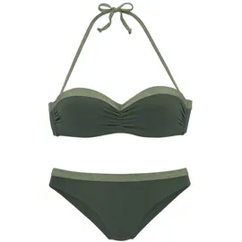 JETTE Bügel-Bandeau-Bikini, Damen oliv, Gr.42 Cup B,