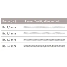 FIRETTI Collierkettchen FIRETTI "Schmuck Geschenk Silber 925 Halskette Panzerkette diamantiert" Gr. 60, silber (silberfarben), Halsketten, Damen, 60, Silber 925 (Sterlingsilber), B: 1,7mm, Made in Germany, B:1,7mm