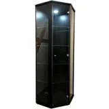 K-Möbel Eckvitrine 176 x 56,5 x 56,5 cm Schwarz