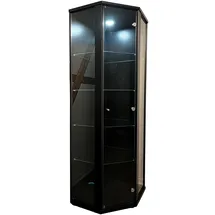 K-Möbel Eckvitrine 176 x 56,5 x 56,5 cm Schwarz