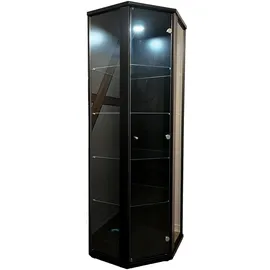 K-Möbel Eckvitrine 176 x 56,5 x 56,5 cm Schwarz