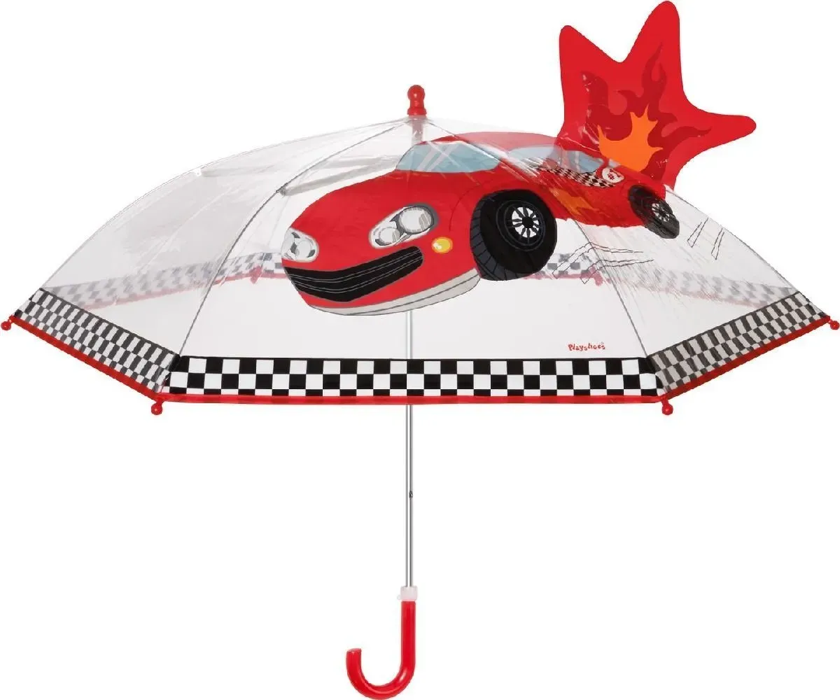 Playshoes Stockregenschirm Regenschirm Rennwagen