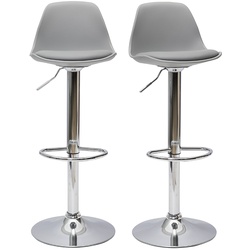 Design-Barhocker Hellgrau (2er-Set) STEEVY