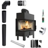 Kamineinsatz KRATKI FLOKI L Links 12 kW fi200 Eckrohrset