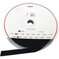 FASTECH® T0103899990325 Klettband zum Aufkleben Hotmelt Haftteil (L x B) 25000mm x 38mm Schwarz 25m