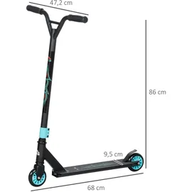 Homcom Stunt Scooter, Funscooter, Stuntscooter mit ABEC 9 Kugellagern, Kickscooter mit 100 mm Kunstleder Räder, - Grün