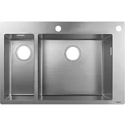 Hansgrohe S712-F655 Einbauspüle 43310800 edelstahl, 180x450mm, 1 Haupt- und Zusatzbecken